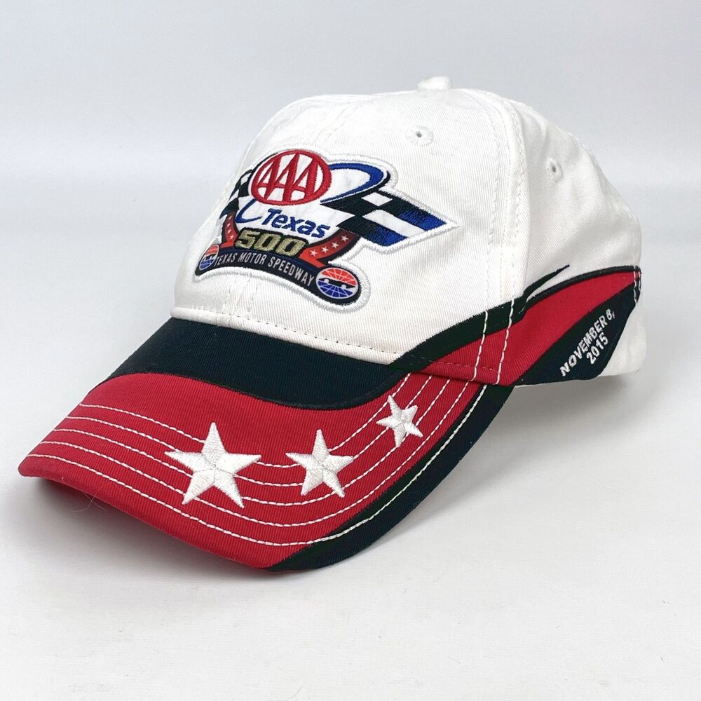 AAA Texas 500 Motor Speedway Strap Back Hat Cap Red 2015 NASCAR